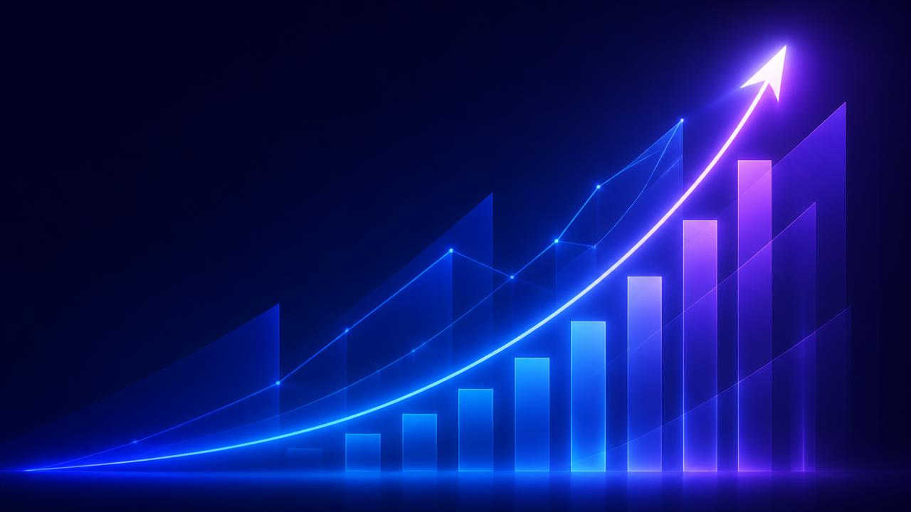 Abstract growth chart representing revenue increase from AI sales automation